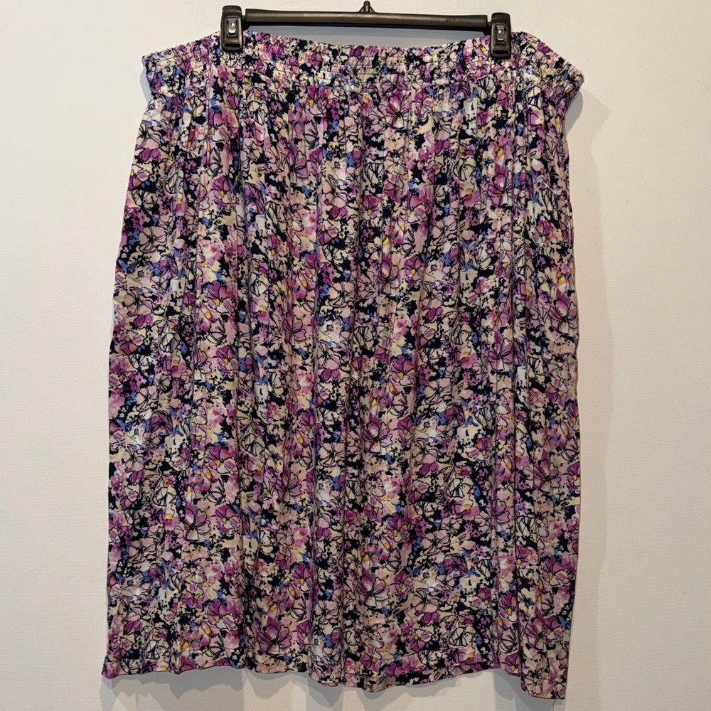 croft & barrow Floral Purple Multi A-Line Skirt